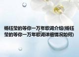 楊鈺瑩的等你一萬年歌詞介紹(楊鈺瑩的等你一萬年歌詞詳細(xì)情況如何)