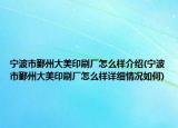 寧波市鄞州大美印刷廠怎么樣介紹(寧波市鄞州大美印刷廠怎么樣詳細(xì)情況如何)
