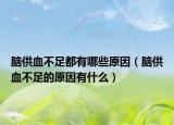 腦供血不足都有哪些原因（腦供血不足的原因有什么）