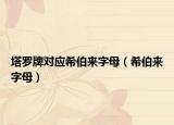 塔羅牌對應(yīng)希伯來字母（希伯來字母）