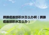 胰腺癌腹部積水怎么辦?。ㄒ认侔└共糠e水怎么辦）