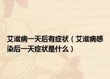 艾滋病一天后有癥狀（艾滋病感染后一天癥狀是什么）