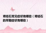腎結(jié)石常見癥狀有哪些（腎結(jié)石的早期癥狀有哪些）