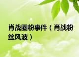 肖戰(zhàn)圈粉事件（肖戰(zhàn)粉絲風(fēng)波）