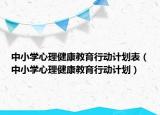 中小學心理健康教育行動計劃表（中小學心理健康教育行動計劃）