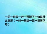 一花一世界一葉一菩提下一句是什么意思（一葉一菩提一花一世界下句）