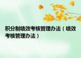 積分制績(jī)效考核管理辦法（績(jī)效考核管理辦法）