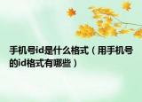 手機(jī)號(hào)id是什么格式（用手機(jī)號(hào)的id格式有哪些）