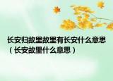 長(zhǎng)安歸故里故里有長(zhǎng)安什么意思（長(zhǎng)安故里什么意思）