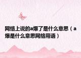 網(wǎng)絡(luò)上說(shuō)的a爆了是什么意思（a爆是什么意思網(wǎng)絡(luò)用語(yǔ)）