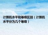 計算機(jī)水平和等級區(qū)別（計算機(jī)水平分為幾個等級）