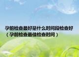 孕前檢查最好是什么時間段檢查好（孕前檢查最佳檢查時間）