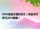 2019安徽文理科狀元（安徽文科狀元2019是誰）