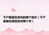 千戶苗寨在貴州的哪個地方（千戶苗寨在哪里貴州哪個市）