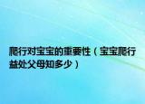 爬行對(duì)寶寶的重要性（寶寶爬行益處父母知多少）