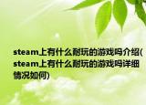 steam上有什么耐玩的游戲嗎介紹(steam上有什么耐玩的游戲嗎詳細(xì)情況如何)