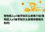 怪物獵人p3金手指怎么使用介紹(怪物獵人p3金手指怎么使用詳細情況如何)