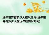 迷你世界有多少人在玩介紹(迷你世界有多少人在玩詳細情況如何)
