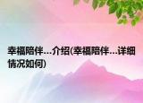 幸福陪伴…介紹(幸福陪伴…詳細(xì)情況如何)