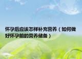 懷孕后應該怎樣補充營養(yǎng)（如何做好懷孕前的營養(yǎng)儲備）