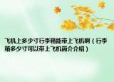 飛機(jī)上多少寸行李箱能帶上飛機(jī)?。ㄐ欣钕涠嗌俅缈梢詭巷w機(jī)簡介介紹）