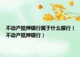 不動(dòng)產(chǎn)抵押銀行屬于什么銀行（不動(dòng)產(chǎn)抵押銀行）