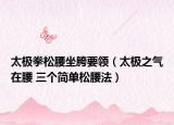 太極拳松腰坐胯要領(lǐng)（太極之氣在腰 三個簡單松腰法）