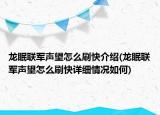 龍眠聯(lián)軍聲望怎么刷快介紹(龍眠聯(lián)軍聲望怎么刷快詳細(xì)情況如何)