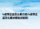 lv皮帶正品怎么看介紹(lv皮帶正品怎么看詳細情況如何)