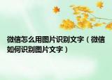 微信怎么用圖片識別文字（微信如何識別圖片文字）