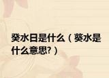 癸水日是什么（葵水是什么意思?）