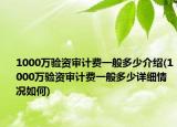1000萬驗資審計費一般多少介紹(1000萬驗資審計費一般多少詳細(xì)情況如何)