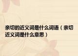 親切的近義詞是什么詞語（親切近義詞是什么意思）