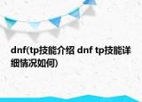 dnf(tp技能介紹 dnf tp技能詳細(xì)情況如何)