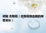 減脂 杏鮑菇（杏鮑菇降血脂的神奇食補）