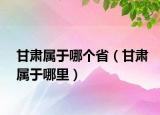 甘肅屬于哪個(gè)?。ǜ拭C屬于哪里）
