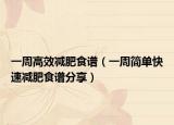 一周高效減肥食譜（一周簡單快速減肥食譜分享）