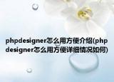 phpdesigner怎么用方便介紹(phpdesigner怎么用方便詳細(xì)情況如何)