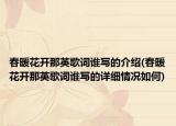 春暖花開(kāi)那英歌詞誰(shuí)寫(xiě)的介紹(春暖花開(kāi)那英歌詞誰(shuí)寫(xiě)的詳細(xì)情況如何)