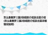 怎么查看夢三國2張昭的介紹及出裝介紹(怎么查看夢三國2張昭的介紹及出裝詳細情況如何)