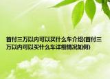 首付三萬以內(nèi)可以買什么車介紹(首付三萬以內(nèi)可以買什么車詳細(xì)情況如何)