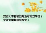 安徽大學有哪些專業(yè)可修雙學位（安徽大學有哪些專業(yè)）