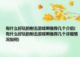 有什么好玩的射擊游戲啊推薦幾個介紹(有什么好玩的射擊游戲啊推薦幾個詳細情況如何)