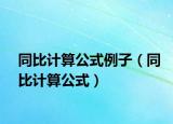 同比計(jì)算公式例子（同比計(jì)算公式）