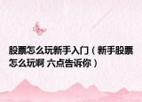 股票怎么玩新手入門(mén)（新手股票怎么玩啊 六點(diǎn)告訴你）