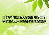 三個(gè)字非主流五人家族名介紹(三個(gè)字非主流五人家族名詳細(xì)情況如何)