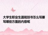 大學(xué)生職業(yè)生涯規(guī)劃書怎么寫要寫哪些方面的內(nèi)容呢