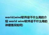 world(wind軟件是干什么用的介紹 world wind軟件是干什么用的詳細情況如何)