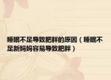 睡眠不足導(dǎo)致肥胖的原因（睡眠不足新媽媽容易導(dǎo)致肥胖）