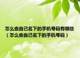 怎么查自己名下的手機(jī)號碼有哪些（怎么查自己名下的手機(jī)號碼）
